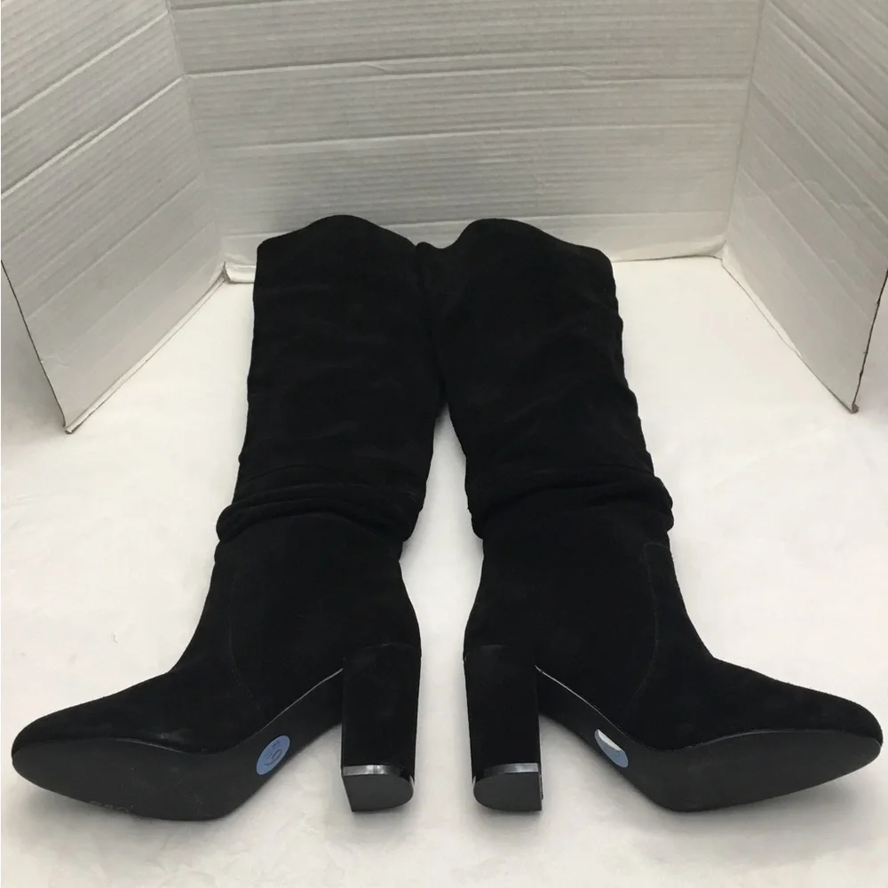 Steve Madden Elegant Black Over the Knee Boots with Sturdy Block Heel